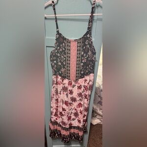 🔥🔥Maurices Black and Pink Floral Dress-EUC